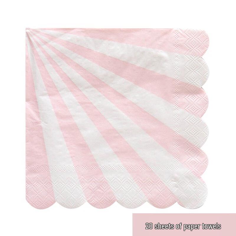 

OIMG Pink Disposable Paper Tableware Set