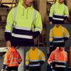 Herre Road Work High Visibility Pullover Langermet hette Sweatshirt Topper Bluse