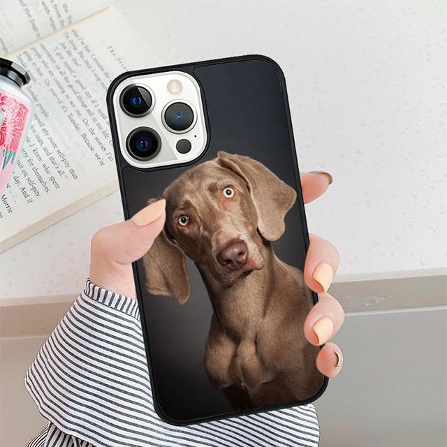 Weimaraner Dog puppy Phone Case For iPhone 17 Air 16 15 14 plus 11 12 13 Pro max Soft Bumper Shell Cover coque