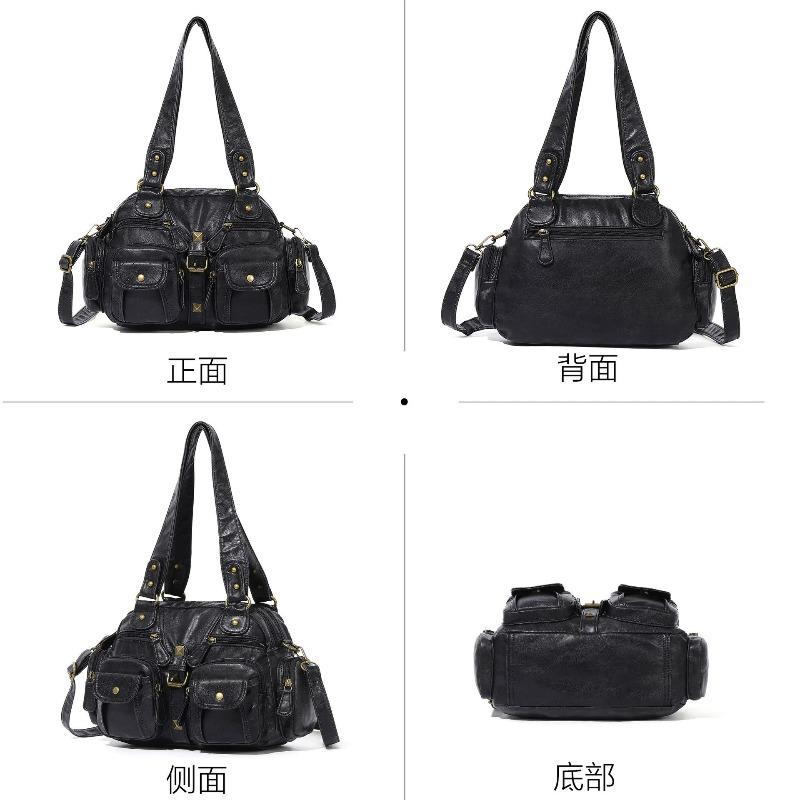 Nuova borsa a mano da donna Yk lavata, borsa a tracolla versatile per il pendolarismo, borsa a tracolla morbida in pelle