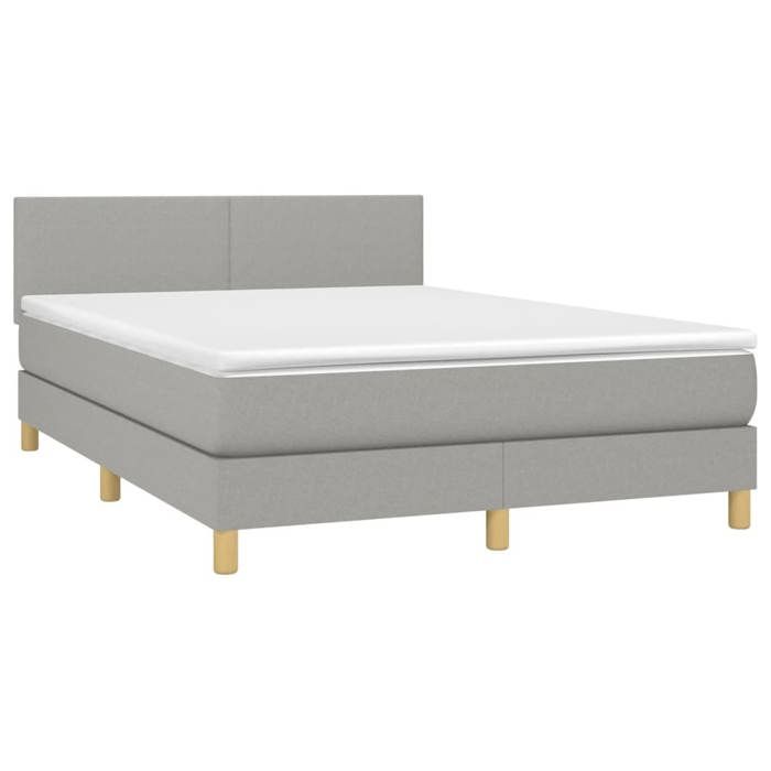 Maison Exclusive - Sommier à lattes de lit avec matelas Gris clair 140x190cm Tissu