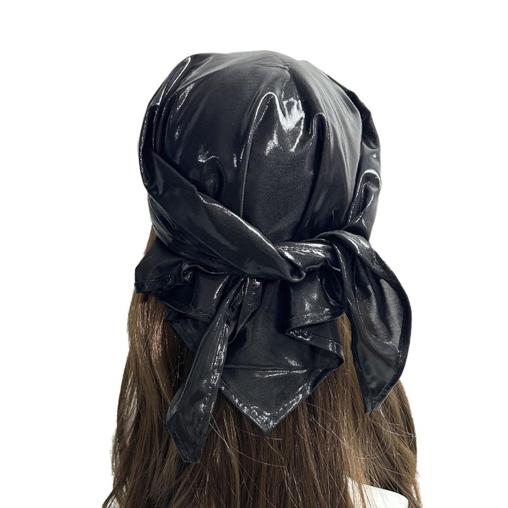 Retro Metallic Shiny Head Scarf Blingbling Style Punk Head Scarf Triangle Head Scarf  For Women