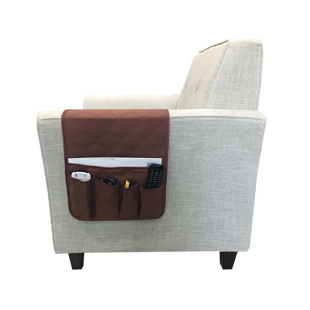 Space Saver Waterproof Sofa Couch Chair Armrest Organizer Holder, Multi- Use - Coffee, 90x34cm