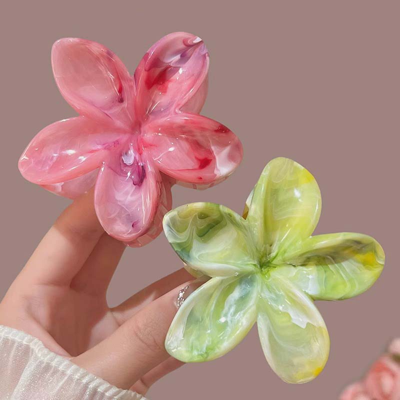 Fashion Women Beach Vacation Bohemia Egg Flower Hair Clips Elegant Flower Large Hair Claw Hairpin Women Girls Accessories