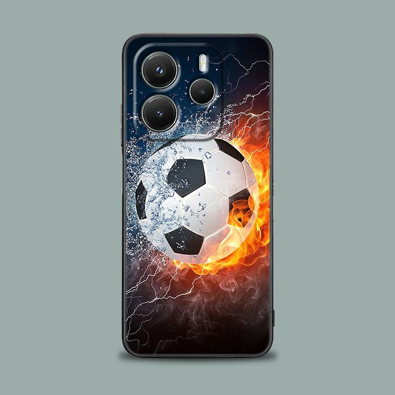 

Fire Football Soccer Ball Phone Case for Xiaomi Redmi 15C 14C 12C 13C 4G Redmi Note 15 14 13 12 11 10 Pro Plus 5G 12S Soft Cover Redmi 12