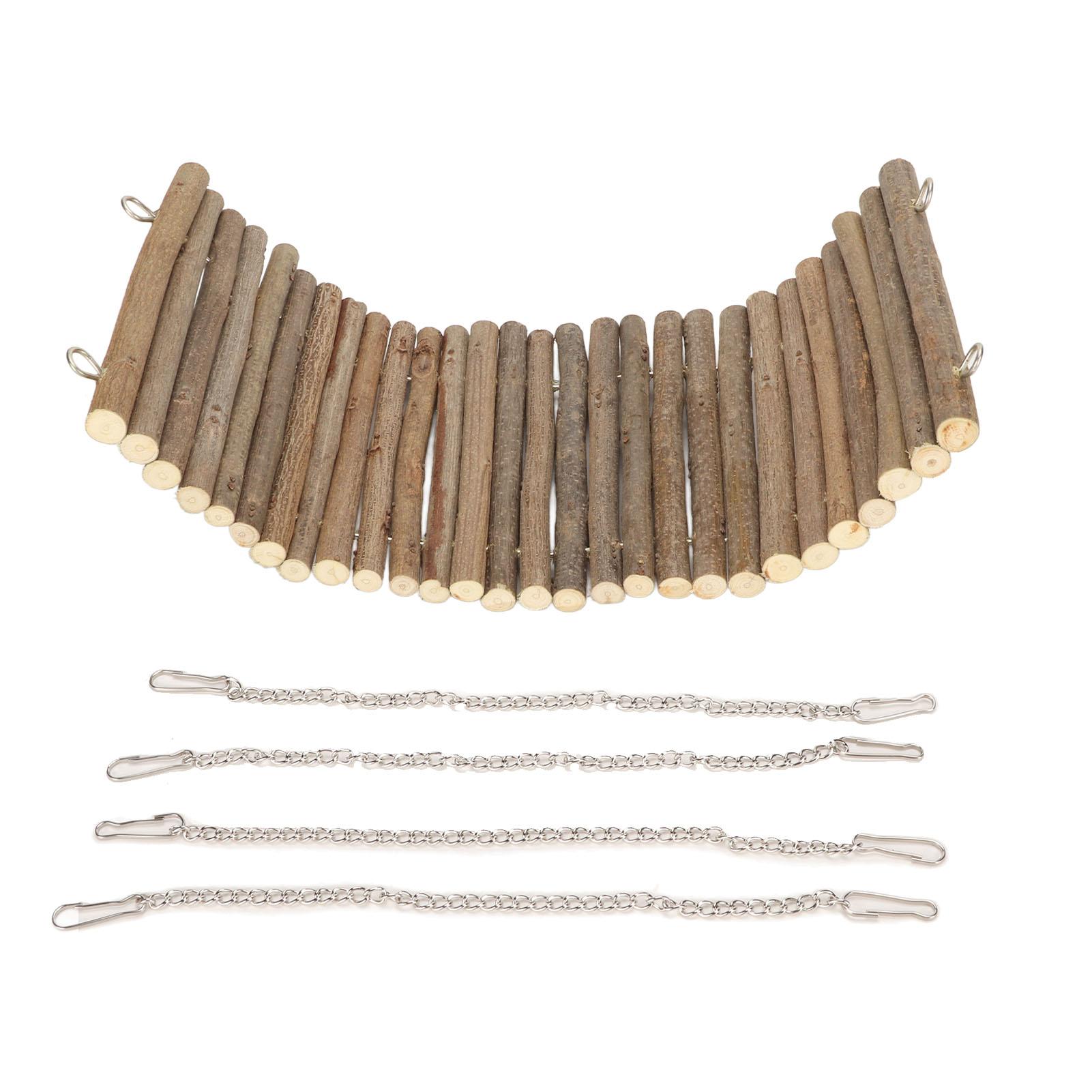 

Деревянные качели для хомяка, натуральное большое пространство для лазания, игровые качели для хомяка, гамак с подвесной цепью 15x35cm/5.9x13.8in