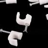 100 Pcs New Rg59 Coax Cat5 Cat6 Cable Wire Clips Nail Clamps Straps Tacks White 6Mm