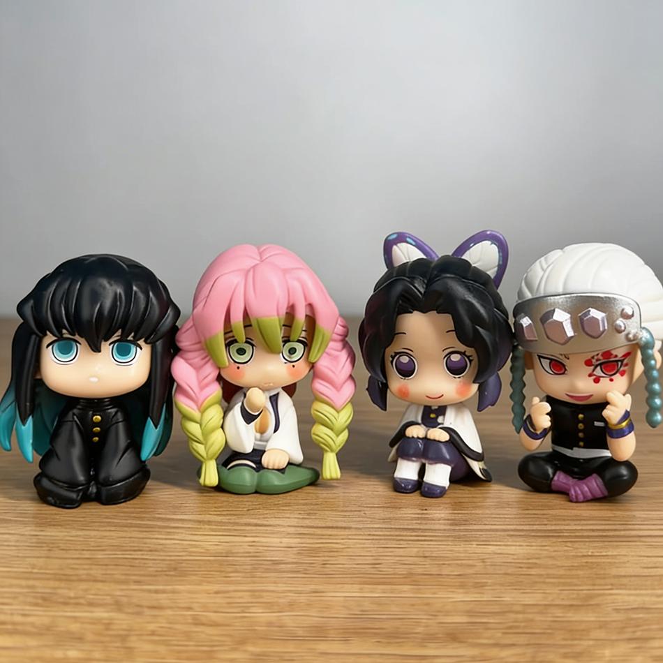 8 Stück/Set Anime Demon Slayer Nezuko Tanjirou Zenitsu Inosuke Mini-Figur Kawaii Actionfigur PVC-Modell Sammlerpuppen Spielzeug