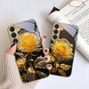 Élégante rose dorée Pour Samsung Galaxy S26 S20 FE S21 S22 S23 Plus S24 Ultra S25Ultra S21+ S22Plus Étui de téléphone en verre doré