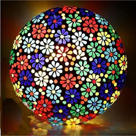 

Multicolored Glass LED Round Ceiling Lamp - Modern Home Lighting Fixture