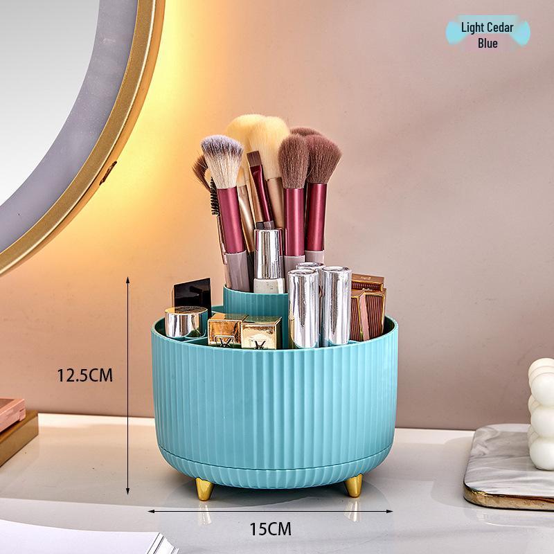 Rotating Plastic Pen Holder & Cosmetic Organizer - Luxurious Desktop & Tabletop Storage Solution