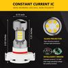 PHINLION 5202 PS24W Golden Yellow LED Fog Light Bulbs, 3200 Lumens Super Bright 5201 12085 PS19W 3030 30-SMD DRL Replacement Lamps for Cars, Trucks,