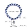 Turkish Lucky Evil Eye Bracelets for Men Women Blue Evil Eye Palm Butterfly Pendant Beads Bracelet Bangle Handmade Charm Jewelry