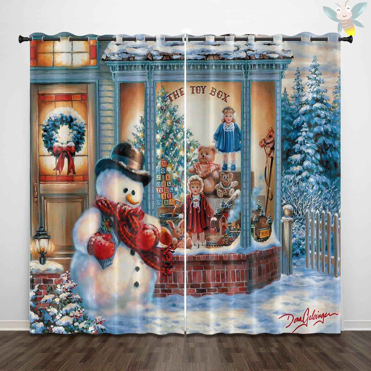 

Индивидуальные высокоточные светонепроницаемые шелковые рождественские шторы с люверсами/кулиской 140x160 cm