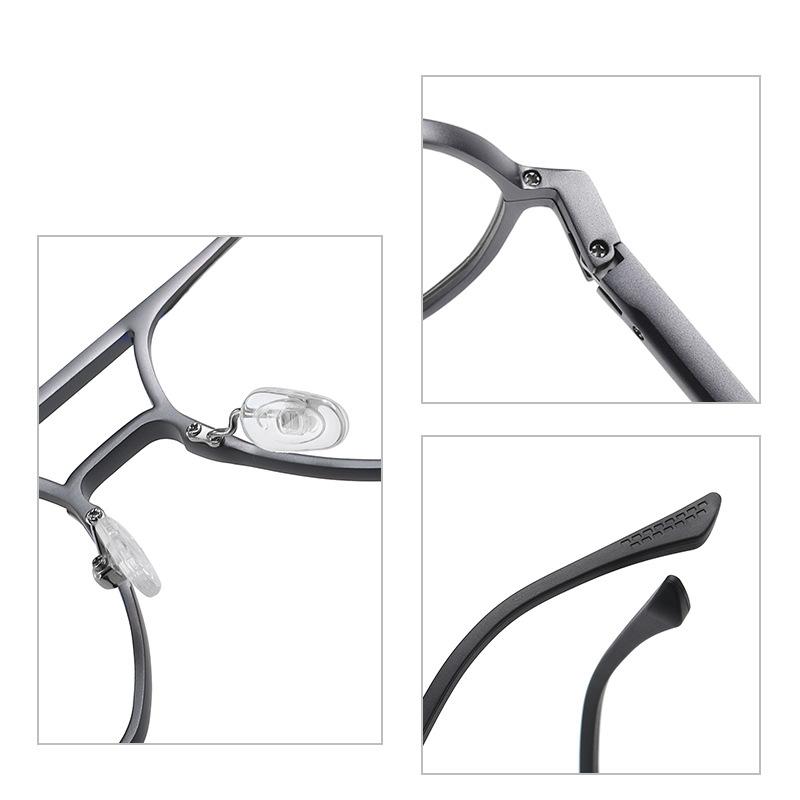 Hochwertige Aluminium- und Magnesium-Lesebrille für Herren, großes Gestell, Blaulichtfilter, Pilotenbrille, Metall, Altersweitsichtbrille