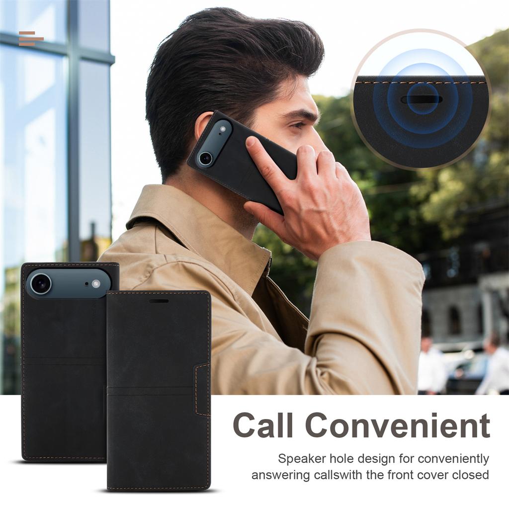 For iPhone 17 Air Wallet Case Magnetic Closing Leather Phone Cover