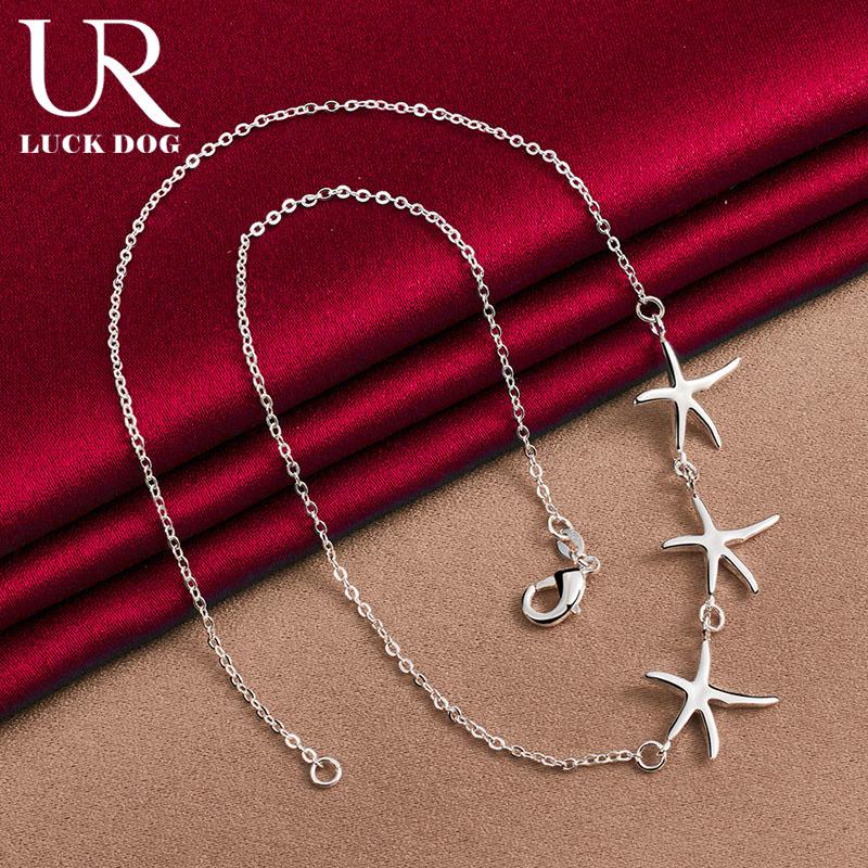 925 Sterling Silver Three-star Necklace Fashionable Wedding Jewelry