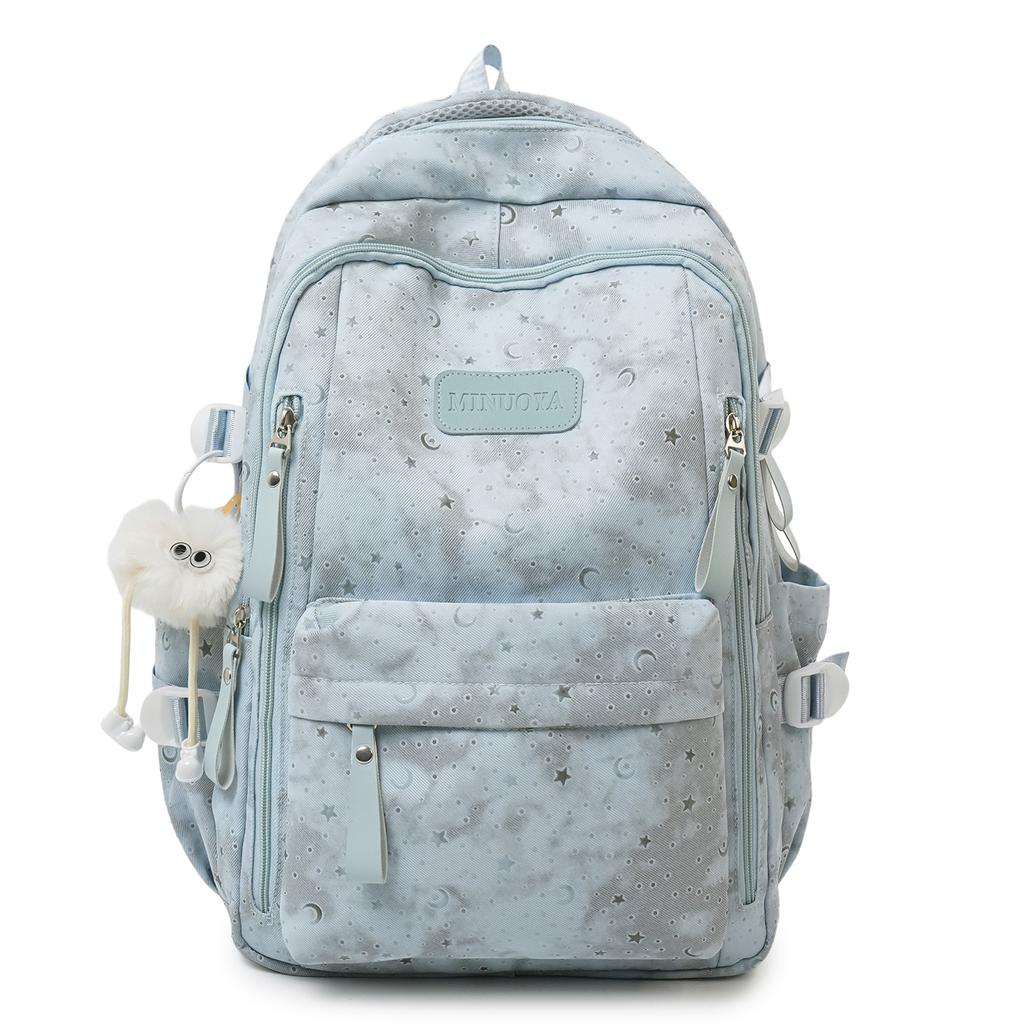 Schoolbag High Value Star Print Backpack Female Primary School Students Large Capacity Lightweight Schoolbag Junior High School Students High School