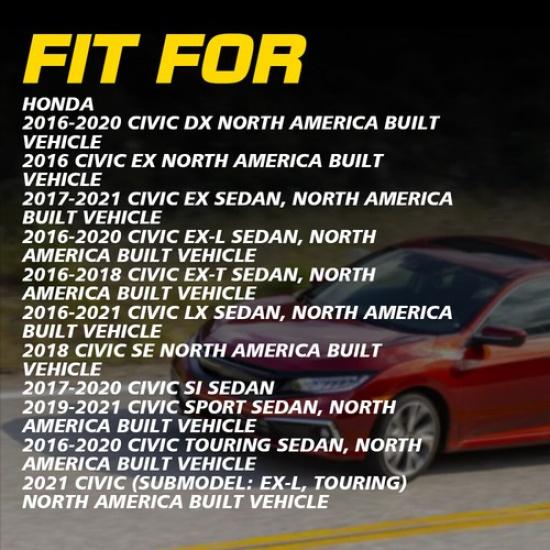 Bumper Bracket Set For 2016- Civic Honda Rear Driver and Passenger Side