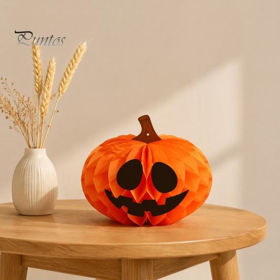 Hanging Party Supplies Halloween Honeycomb Ornament, Pumpkin Spider Paper Durable Reusable Decorations Decoration for Home Office Classroom