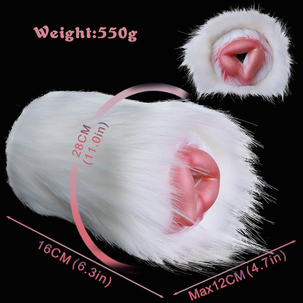 Masturbators for Men Sex Dolls White Fluffy Single Channel Manual 550g 12-15cm Alien Jet Cup Adult Sex Products Penis Exercise