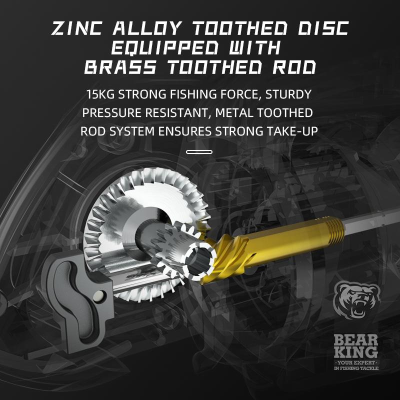 BEARKING CAESAR series 5+1BB stainless steel bearings drive system 5.2:1 fishing reel 15Kg maximum power rotary fishing reel