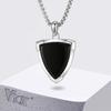Vnox Stylish Black Onyx Shield Pendant Necklace for Men, Durable Stainless Steel Box Chain, Fade Resistant Luxury Jewelry Gifts
