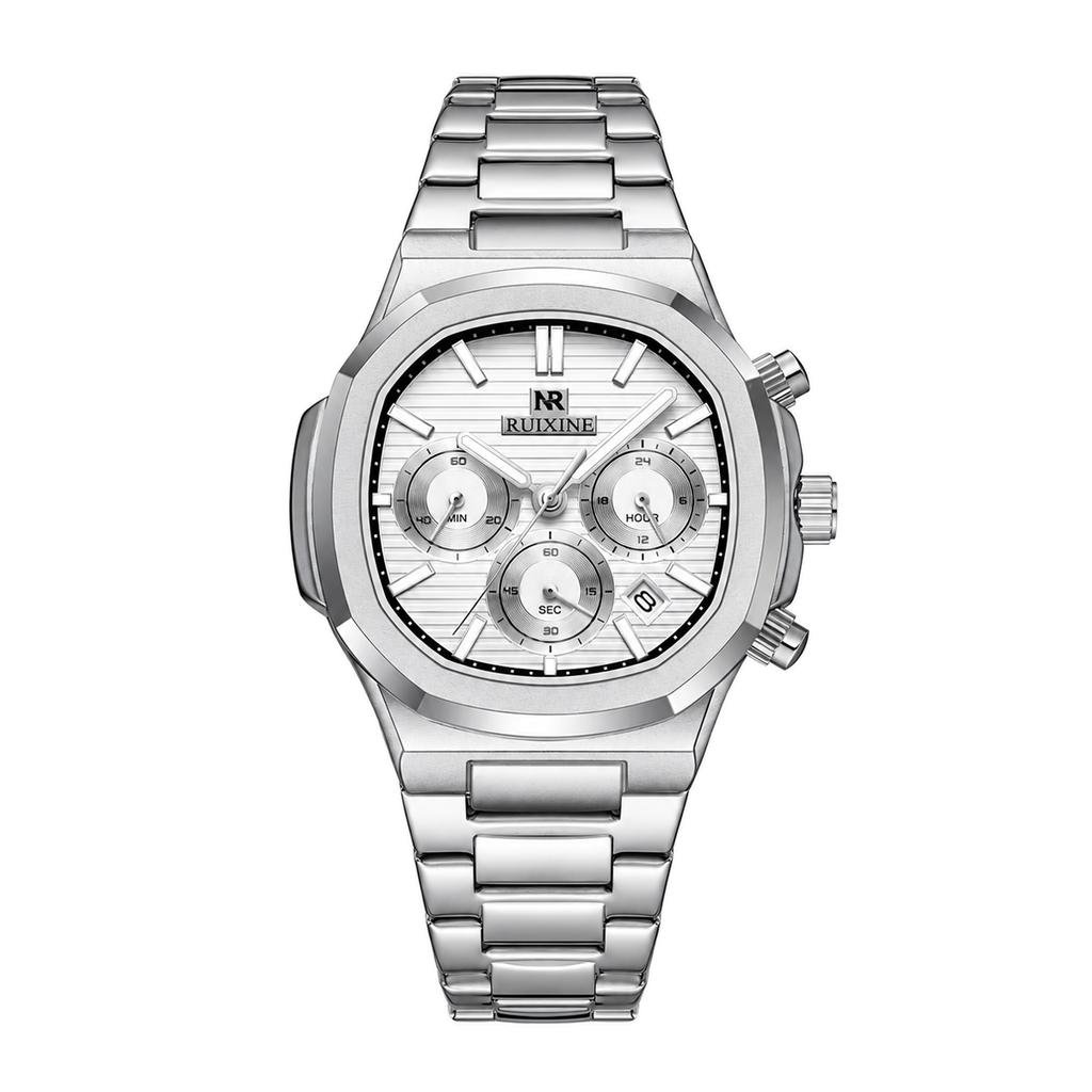 MOBWOL Luxury Man Watch Business Waterproof Male Clock Luminous Date Stainless Steel Square Quartz Men Watch Reloj Hombre