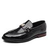 New Men's Business Leather Shoes Large Size Plaid Casual Loafers Men's Banquet Foot Cover Metal Buckle Shoes 48