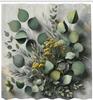 Eucalyptus Leaves Shower Curtain, Gloomy Love Of Nature On Neutral Watercolor Art Background, Cloth Fabric Bathroom De