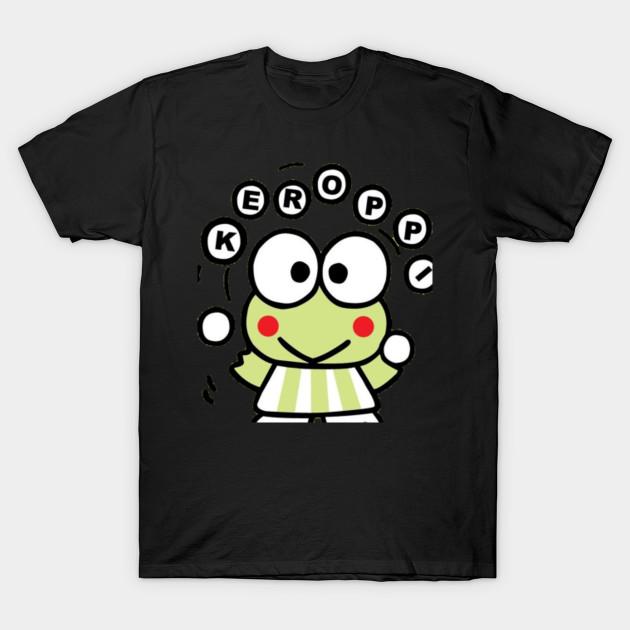 Women's Fashion Round Neck Short-sleeved Cut Of Keroppi Print T-shirt Summer Casual Slim T-shirt