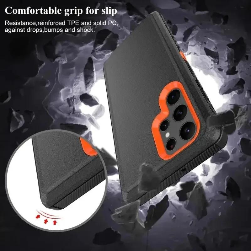 Heavy Duty Defender Series Otther Armor Box Case for Samsung S25 Ultra Plus FE S24 S23 S22 S21 S20 Protect Rugged Cover with Box For Iphone 17 16 Pro