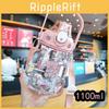 Portable 1100ml Plastic Water Bottle Cartoon Sealing Straw Lightweight Drinking