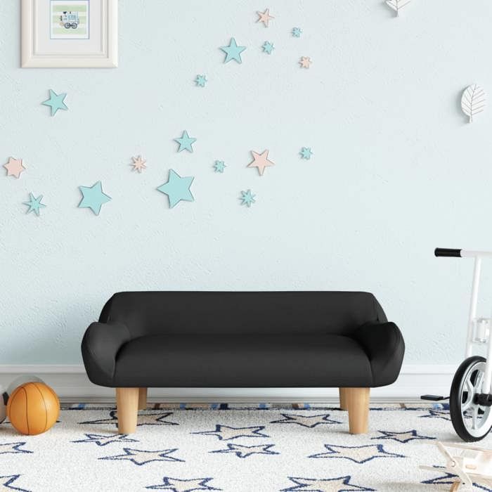 VidaXL Canapé pour enfants noir 70x40x24 cm tissu, mini canapé, mini canapé-chaise, mini canapé pour enfants, canapé de 3196348