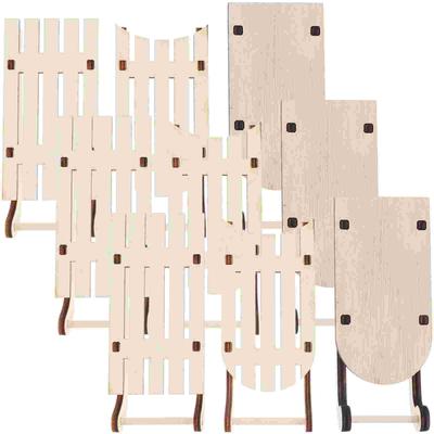9 Pezzi Decorazione Slitta di Legno in Miniatura Modello Slitta di Legno Non Finito Artigianato Slitta Centrotavola in Legno Non Finito
