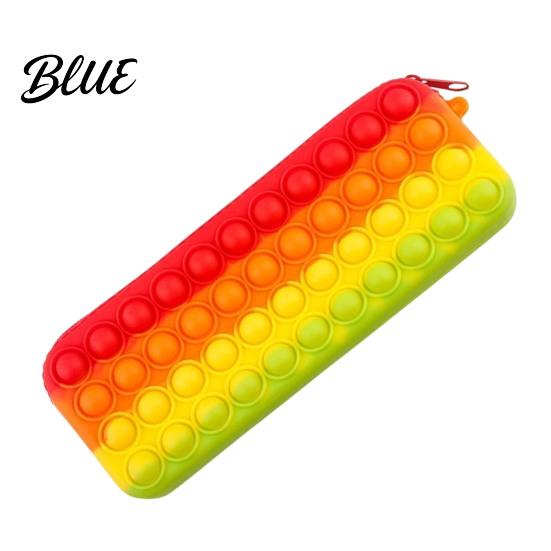 Decompression Pencil Case Pop Case Large Capacity Silicone Storage Bag with Odorless Bubble Toy Stationery for Kids School Office Stress Reducing