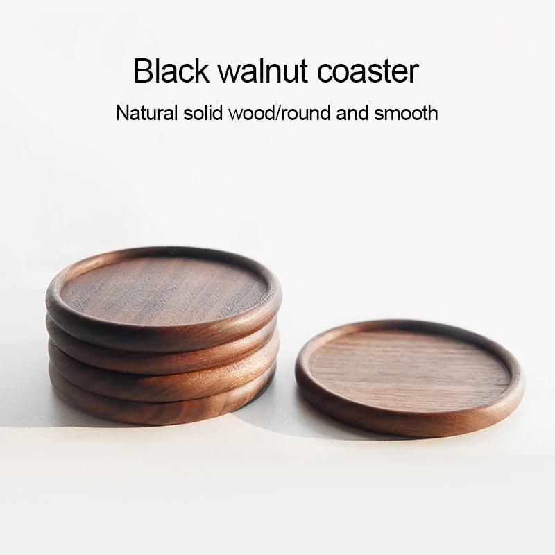 Natural Round Wooden Slice Cup Mat 1PC Coaster Tea Coffee Mug Drinks Holder for DIY Tableware Decor Durable Pad Home Coaster