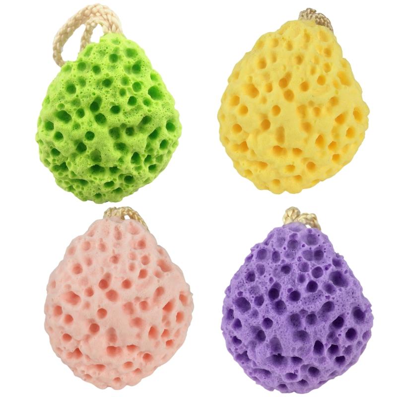Soft Honeycomb Shower Sponge Ball Water Expandable Foaming Body Exfoliator Cleansing Bath Ball Hanging Design Bathroom Gadget