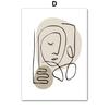 Wall Art Canvas Painting Black White Line Face Body Abstract Nordic Posters And Prints Wall Pictures For Living Room Decoration