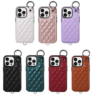 PU Leather Lanyard Card Slots Wallet Finger Ring Buckle Phone Case for iPhone XS,XR,XS Max, iPhone 7,8,7Plus,11,11Pro,11Pro,12,13,14,15...