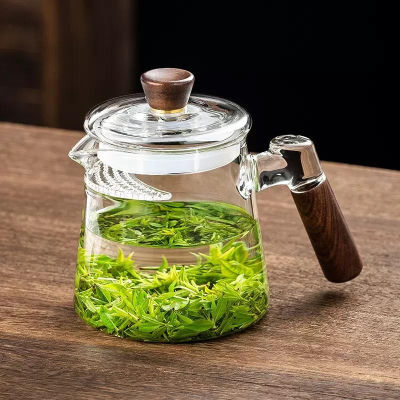 450ml 600ML Brewing Green Tea Glass Teapot with Crescent Scented Tea Filter Glass Tea Pot Kungfu Tea Maker