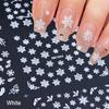 1Pc 3D Christmas Nail Stickers Gold Silver Colors Snowflakes Nail Decals Manicure Decor