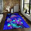 Mystical Colorful Mushroom and Lizard Design Rug for Everyone's Space * Suitable for use as an anti-slip game mat for living room and bedroom sofas
