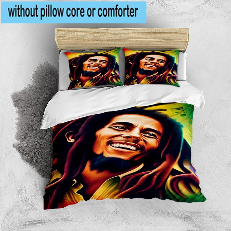 Bob Music Vibrant Art 3pcs Bedding,Including 1pc Duvet Cover And 2pcs Pillowcases Perfect for Christmas,Ideal for Bedroom, Dormitory