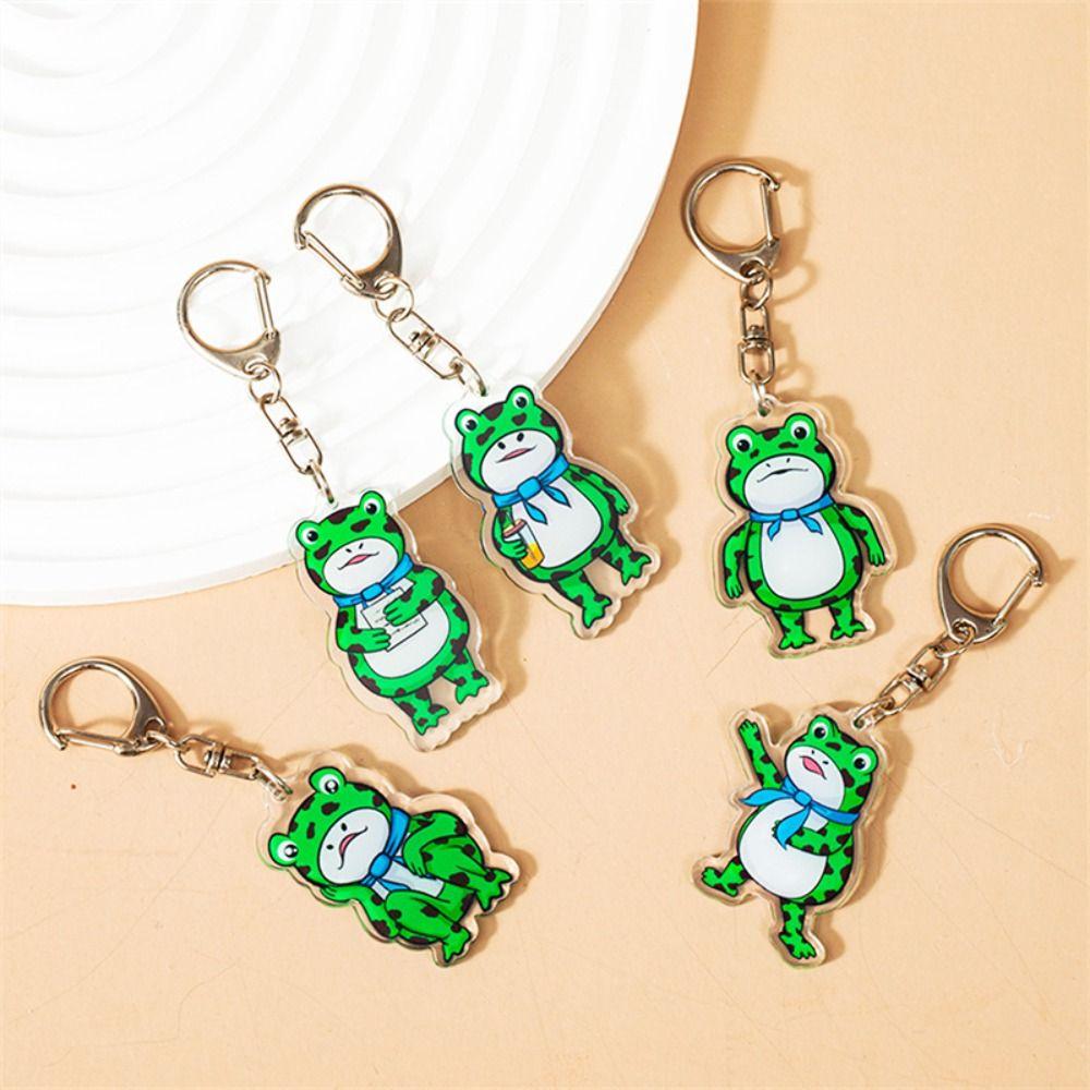 Cartoon Animal Animal Frog Pendent Keyring Silent Frog Keychain  Lady Girls Gift