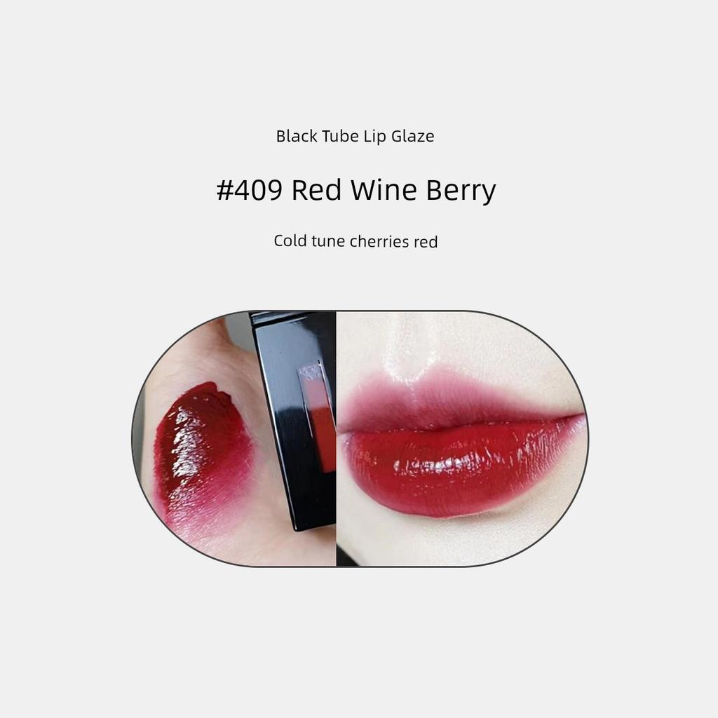 Heart-Shaped Black Tube Lip Gloss Ys Swatch Colors 610 440 441 Ice Oolong Desire Wild Rose Mirror Glass Lip