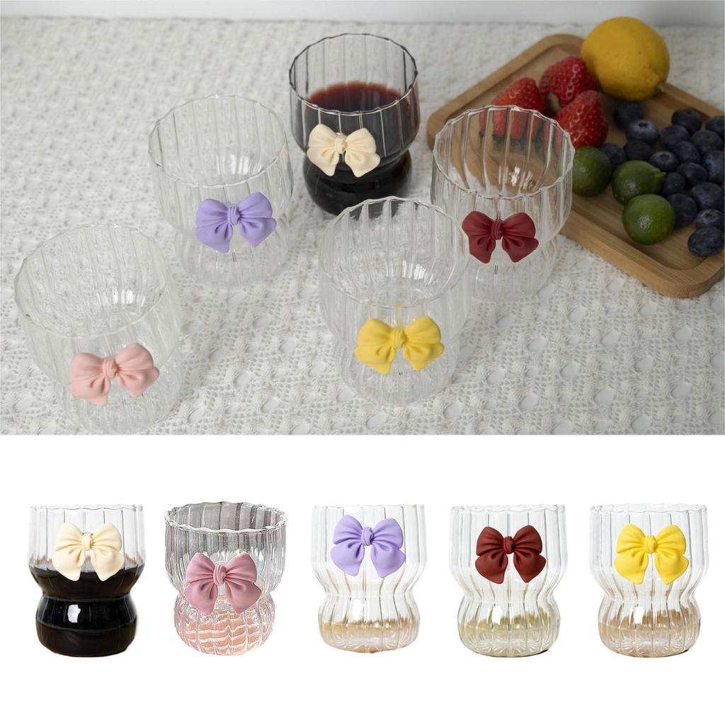 Milchbecher Glasbecher Einfache Wasserbecher Schöne Kaffeetassen Glas Saftbecher Glasmaterial Perfekt für den täglichen Gebrauch