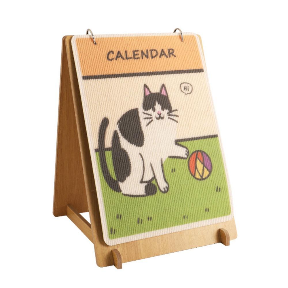 Wear-resistant Calendar Cat Scratcher Wood Stand Cat Claw Grinder Cat Scratcher Board Pet Use Cat Scratcher