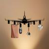 Metal Airplane Key Holder Wall Mounted Jewelry Hook Black Key Organizer Entryway Office Front Door Storage Decor Gift