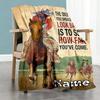 Horse Competition Personalized Name Blanket Cozy Customizable Blanket Durable Comfort Perfect for Nap Bedding Seaside Picnics Four Seasons Universal